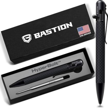 BASTION® Luxury Carbon Fiber Bolt Action Pen Durable Professional Ballpoint Pen for Travel, School and Work Birthday Gift Idea