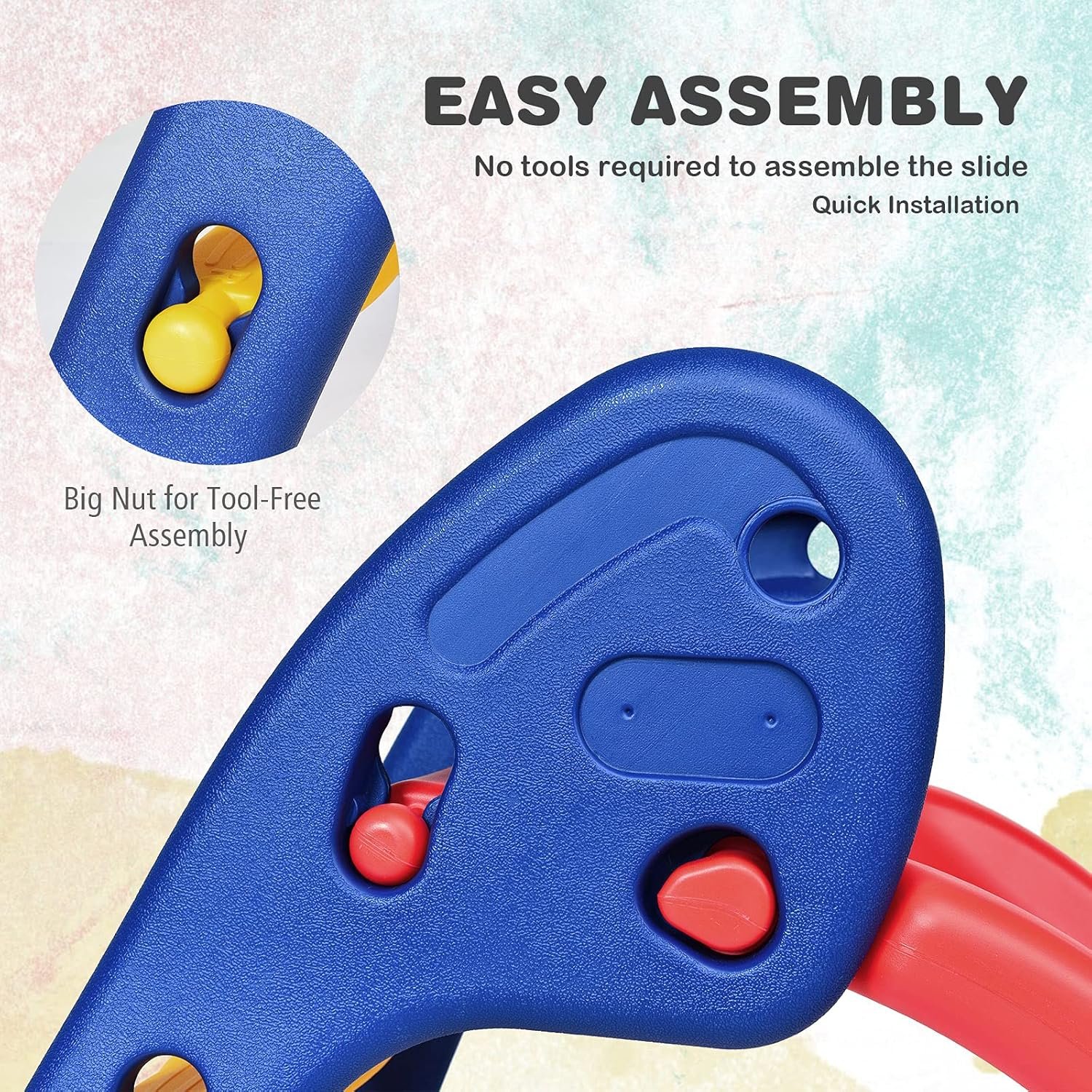 Baby Joy Folding Slide, Indoor First Slide Plastic Play Slide Climber Kids (Ellipse Rail) - Image 8