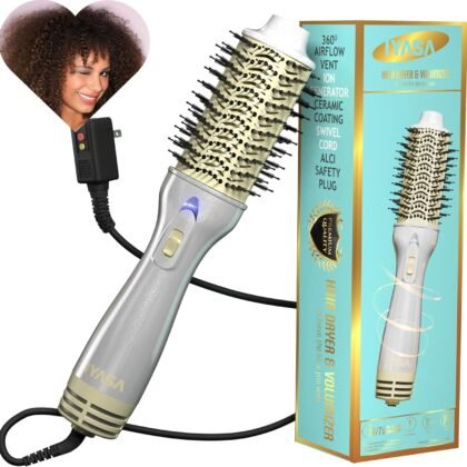 Premium 4-in-1 Oval Blow Dryer Brush, One-Step Hot Air Brush for Smooth, Hair Dryer & Volumizer, Salon Quality, Ionic Blow Dryer Styler & Straightener, Anti-Frizz, Large 3" Barrel, 13" Long