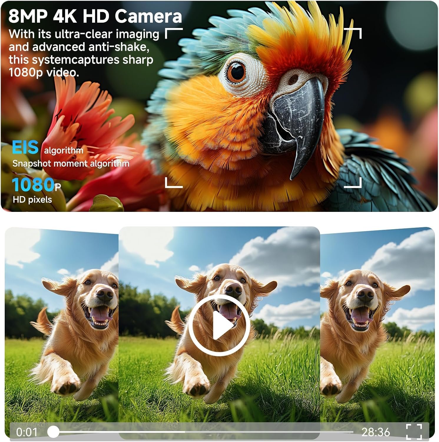 AI Smart Glasses with Camera, 4K 800W HD Video Recording Glasses with Audio, Bluetooth Sunglassess with Camera, Real-Time Translation, Voice Assistant, Object Recognition, Hands-Free Music Calls - Image 3