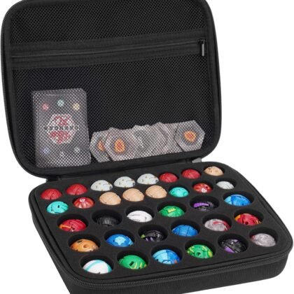 Toy Storage Box Compatible with Bakugan Battle Planet,BakuCores,Armored Alliance,Geogan Rising,Sponge is Pre-Slotted in Two Sizes,Compatible with Different Bakugan Toys(CASE ONLY)