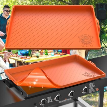 Silicone Griddle Cover for Blackstone 36 Inch,Upgraded Full-Edge Heavy Duty Food Grade Grill Protective Cover for Blackstone Accessories, Reusable&Durable,Protect from Rust,Dust & Leaves (Orange)