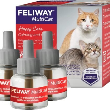 FELIWAY® MultiCat 3 x 30 Day Cat Calming Refills for Pheromone Diffuser, 3 x 48ml Value Pack- Helps Reduce Conflicts and Signs of Tension in Multi-Cat Households