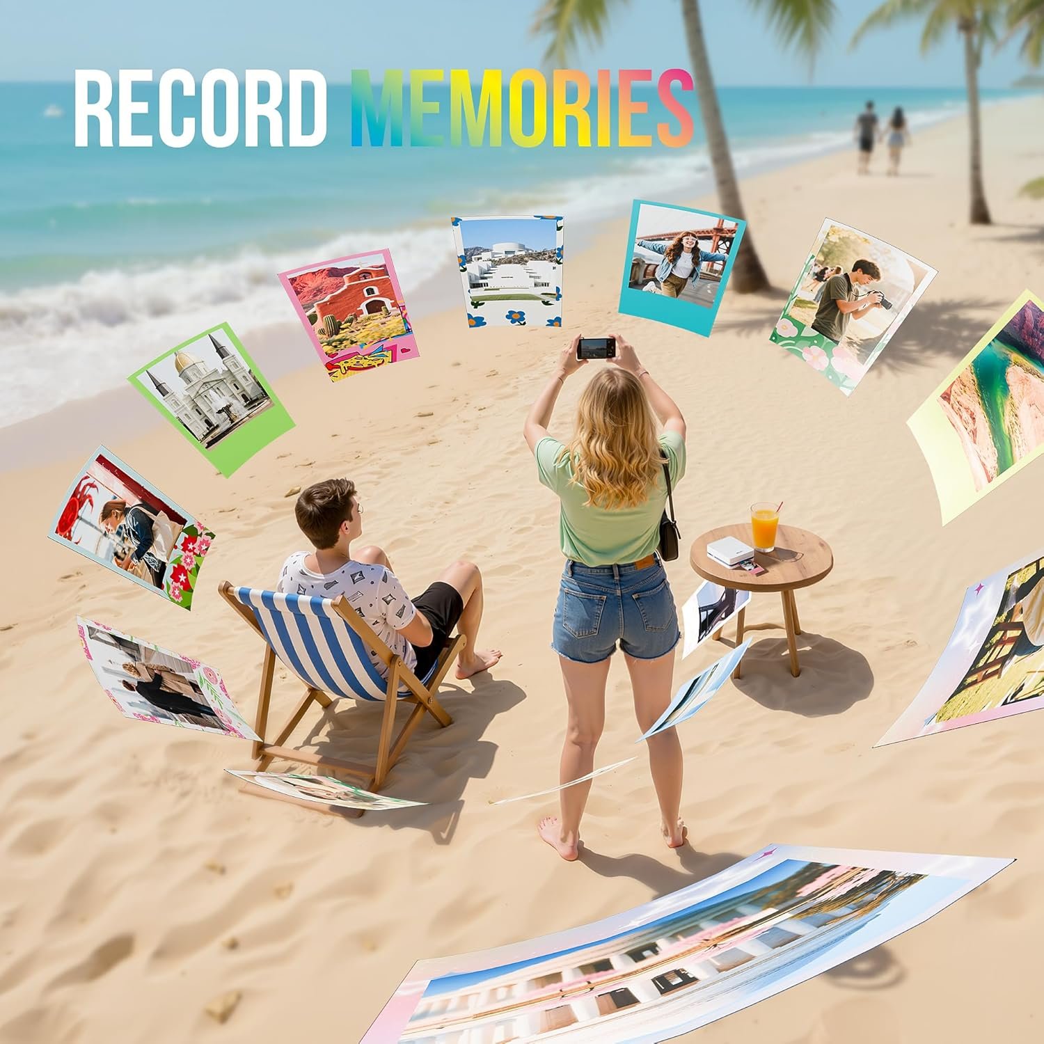 Nelko Portable Photo Printer, PP03 Color Mini Photo Printer with Smart AI APP for iPhone & Android, with 100 Sheets of Photo Paper, AI Bluetooth Picture Printer for Christmas, Family, Travel, White - Image 8