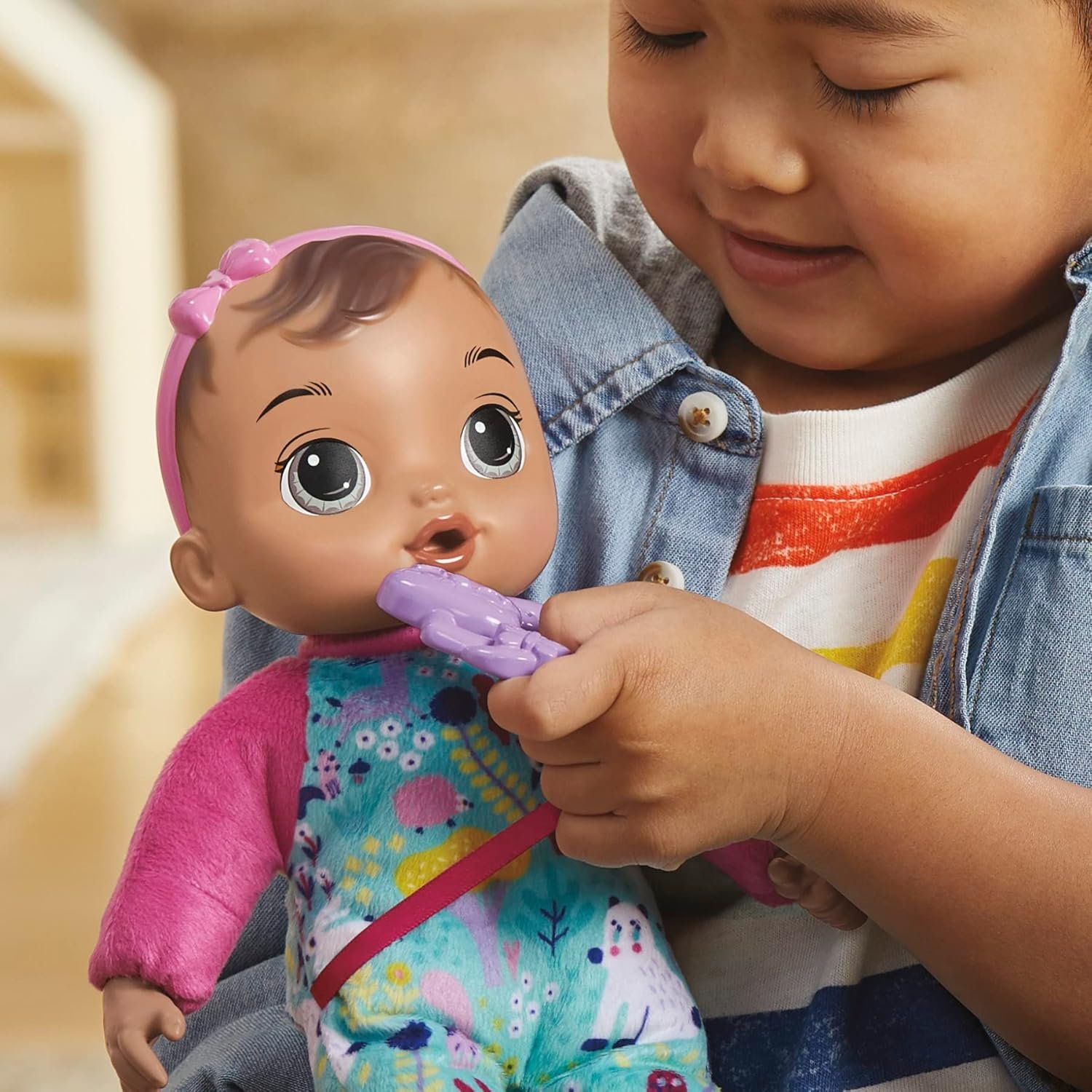 Baby Alive Soft ‘n Cute Doll, Brown Hair, 11-Inch First Baby Dolls, Washable Soft Toys for Toddlers, Easter Gifts for Kids, 18 Months+ - Image 5