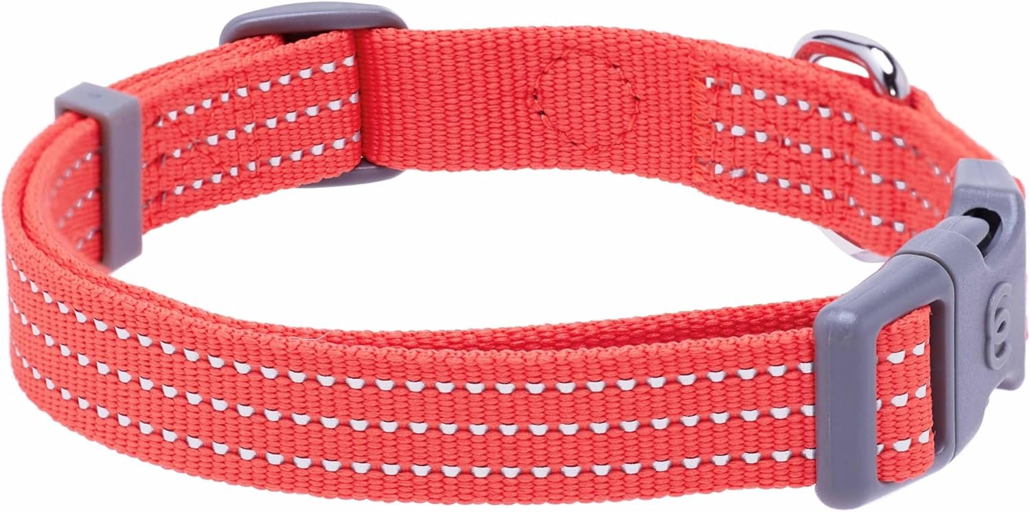Blueberry Pet Essential Large Safety Reflective Dog Collar in FieryRed | Adjustable Classic Nylon Strap | Durable, Stylish & High-Visibility Pet Accessory - Image 9
