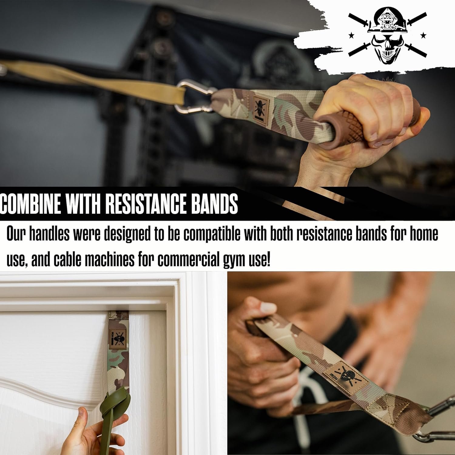 Resistance Band Handles - Cable Machine Handles Attachment and Door Anchor for Exercise Bands, Super Heavy Duty Accessory for Pull Up Assistance Bands, Workout Equipment & Home Gym - Image 5