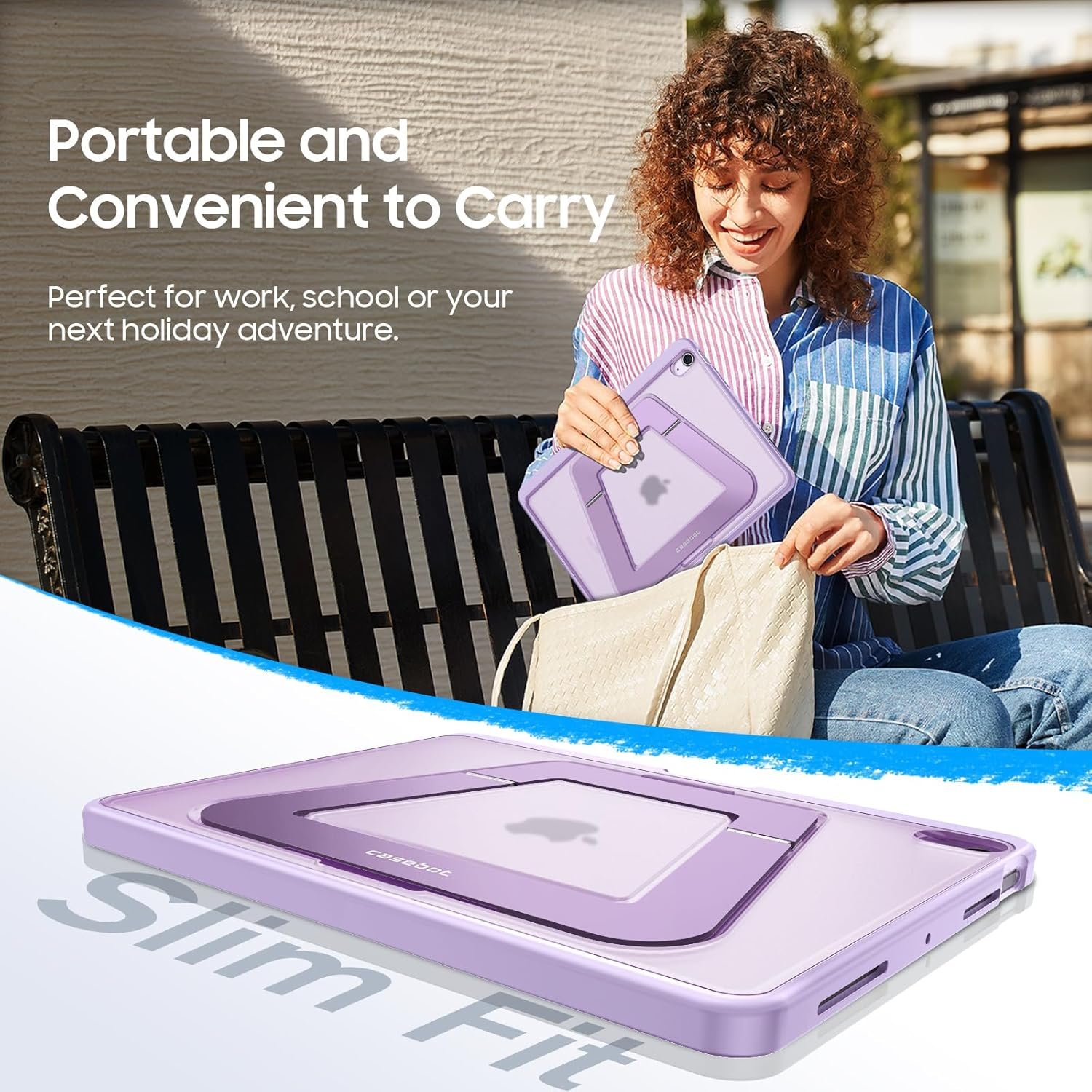 Fintie Shockproof Case for iPad Air 11-inch M3 (2025) / M2 (2024), iPad Air 5th (2022) / 4th Generation (2020) 10.9 Inch - Slim Frosted Hard Cover with Multi-Angle Kickstand & Pencil Holder, Purple - Image 8