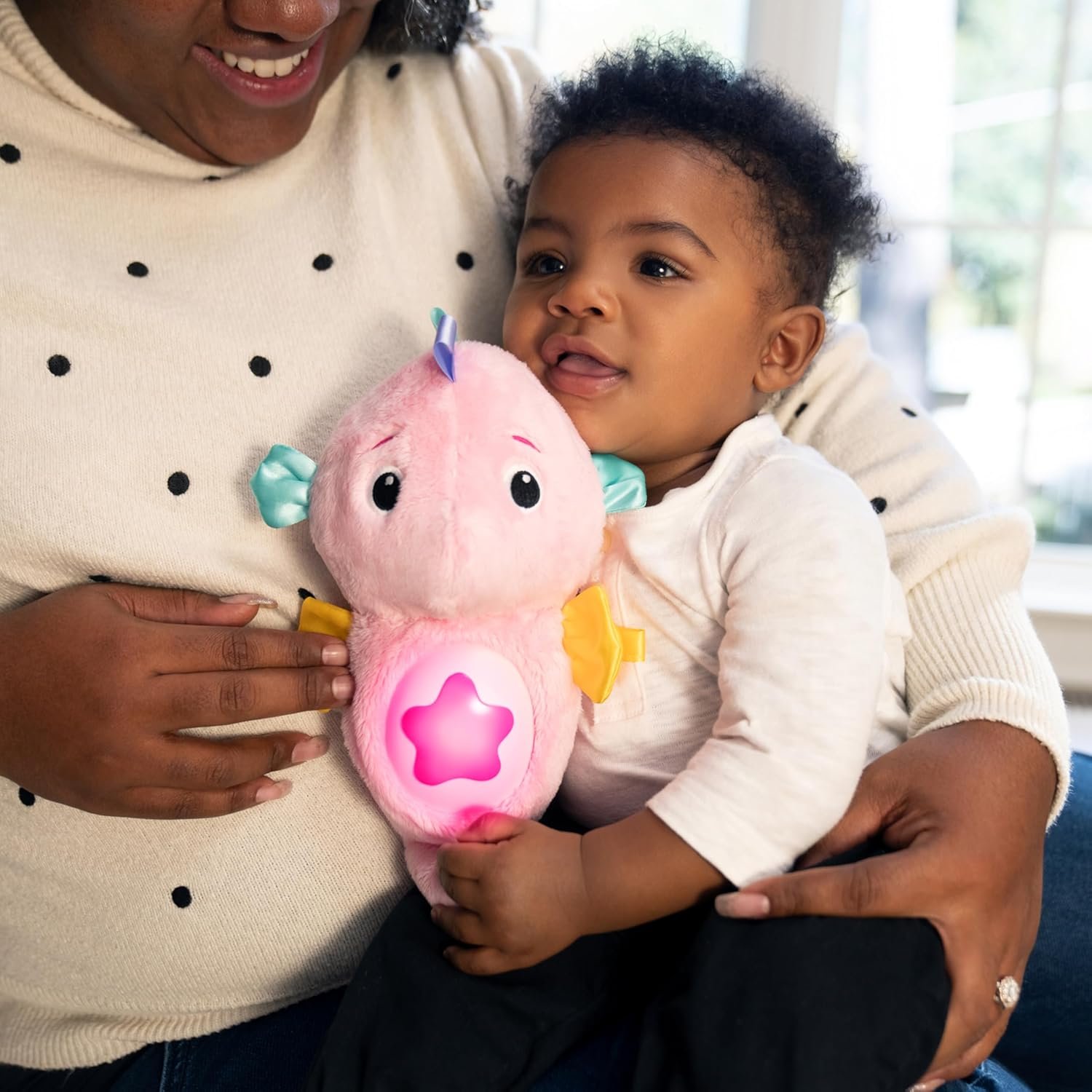 Baby Einstein Sea Dreams Seahorse Plush Soother Toy, with Music and Lights, Ages 0 Months and Up, Pink - Image 10