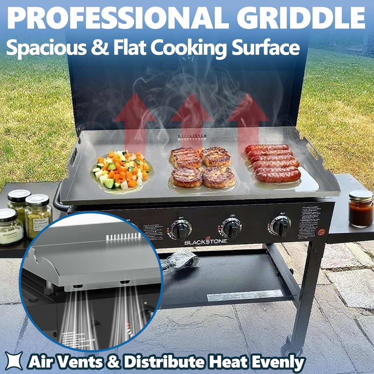 SafBbcue for Blackstone Griddle Replacement Top 36 inch Upgrade Flat Top Griddle for Blackstone Flat Top Replacement 1565 1841 2149 1560 1836 1984, Heavy Carbon Steel - Image 4