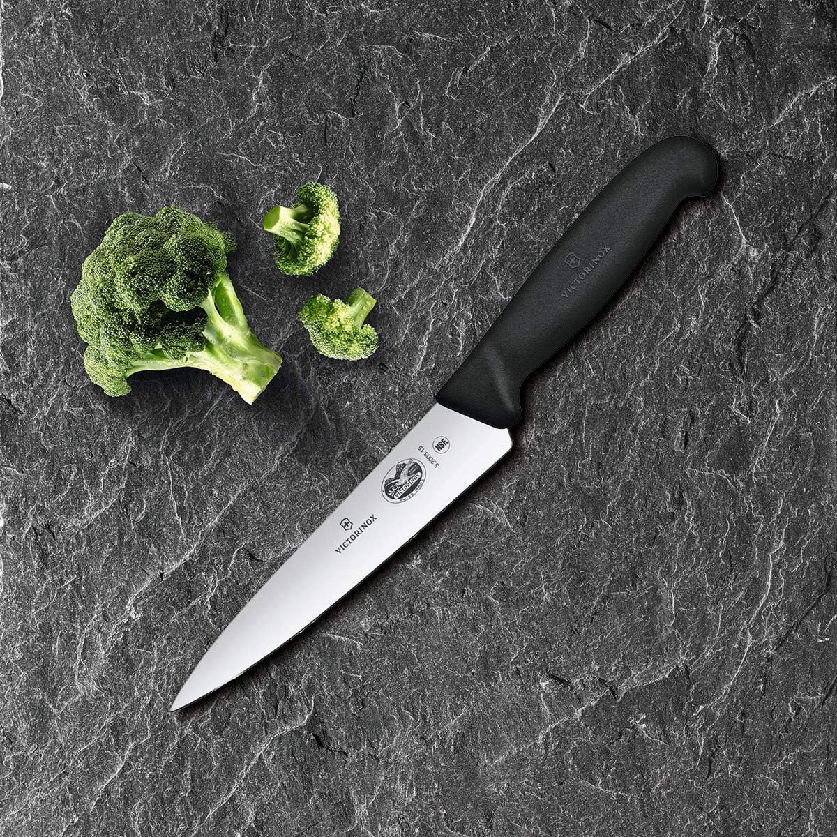 Victorinox Fibrox 6 Inch Straight Chef's Knife,Black - Image 3