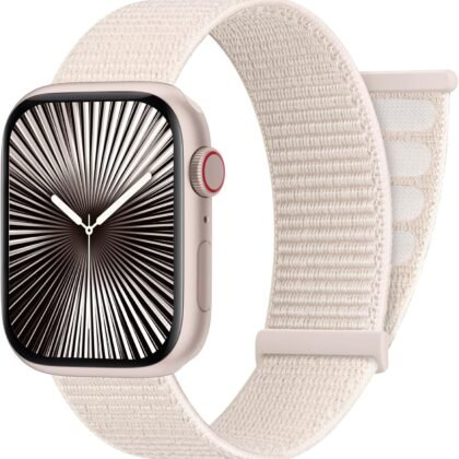 AMSKY Sport Nylon Loop Band Compatible with Apple Watch Bands 38MM 40MM 41MM 42MM 44MM 45MM 46MM 49MM Women Men,Breathable Adjustable Straps for iWatch Band Series 11 10 SE 9 8 7 6 5 4 3 2 Ultra