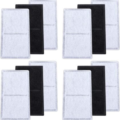 12PCS Replacement Carbon Filters Compatible with PetSafe Drinkwell Fountain Platinum Multi-Tier Everflow Outdoor, Charcoal Dog and Cat Water Fountain Filter