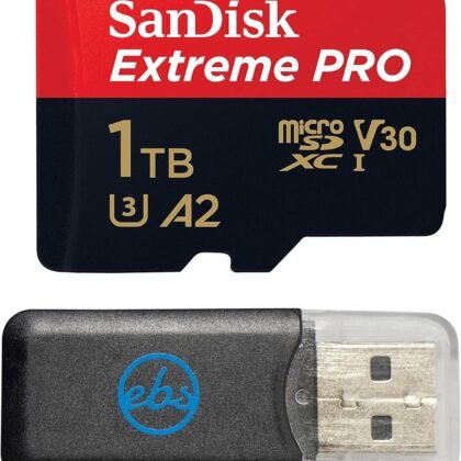 SanDisk 1TB Extreme Pro Micro SD Card Works with Galaxy Note 20 Ultra 5G, Note20 Ultra, Note 10+, Note10 Plus 5G (SDSQXCD-1T00-GN6MA) Bundle with (1) Everything But Stromboli Memory Card Reader