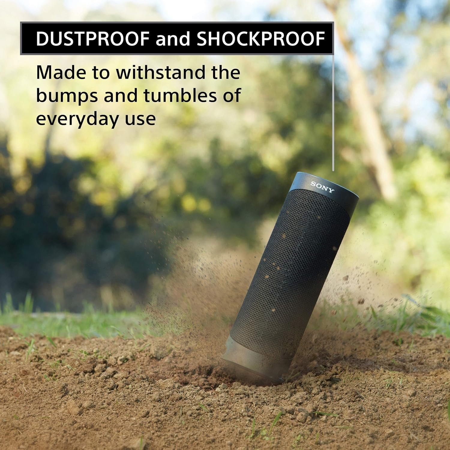 Sony SRS-XB23 EXTRA BASS Wireless Bluetooth Portable Lightweight Travel Speaker, IP67 Waterproof & Durable for Outdoor, 12 Hour Battery, USB Type-C, Removable Strap and Speakerphone, Black - Image 7