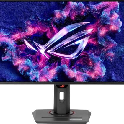 ASUS ROG Strix 26.5” 1440P QD-OLED Gaming Monitor (XG27ACDNG) -QHD (2560x1440), 360Hz, 0.03ms, Custom Heatsink, OLED Care+, G-SYNC Compatible, 99% DCI-P3, DisplayWidget, AI Gaming, 3yr Warranty