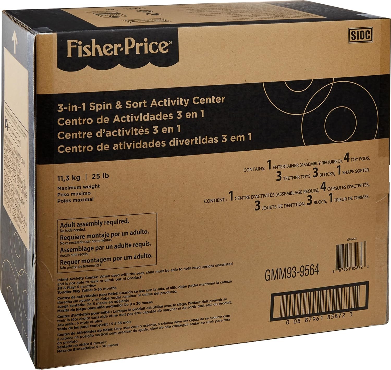 Fisher-Price Baby to Toddler Toy 3-in-1 Spin & Sort Activity Center and Play Table with 10+ Activities, Happy Dots - Image 2