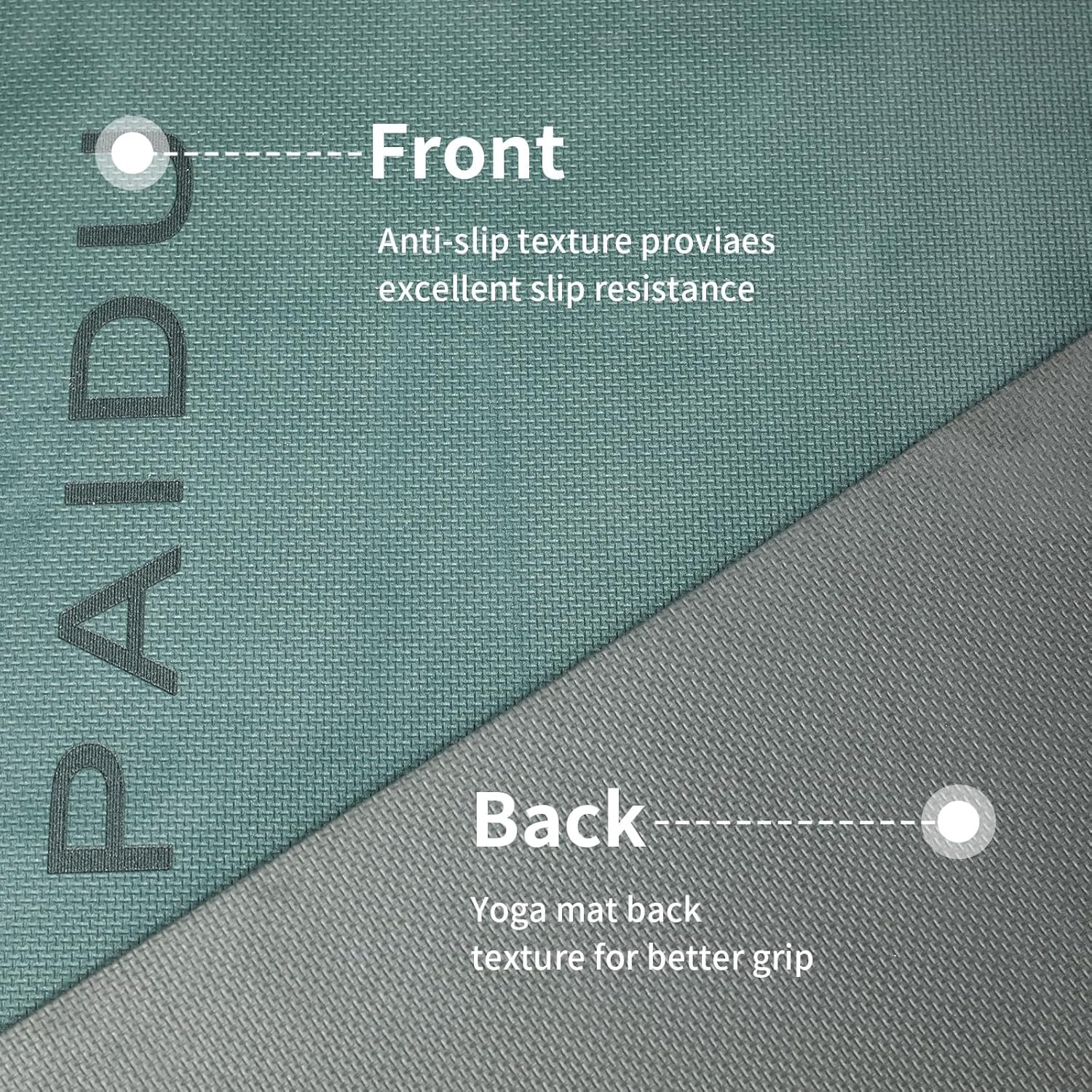 PAIDU Yoga Mat Non Slip Anti-tear,extra thick-2/5 inch(10MM)High Resiliency Professional POE Yoga Mats for Women Men Kids,72"x24"inch,Workout, Yoga, Pilates and Floor Exercise, with Carrier Strap - Image 3