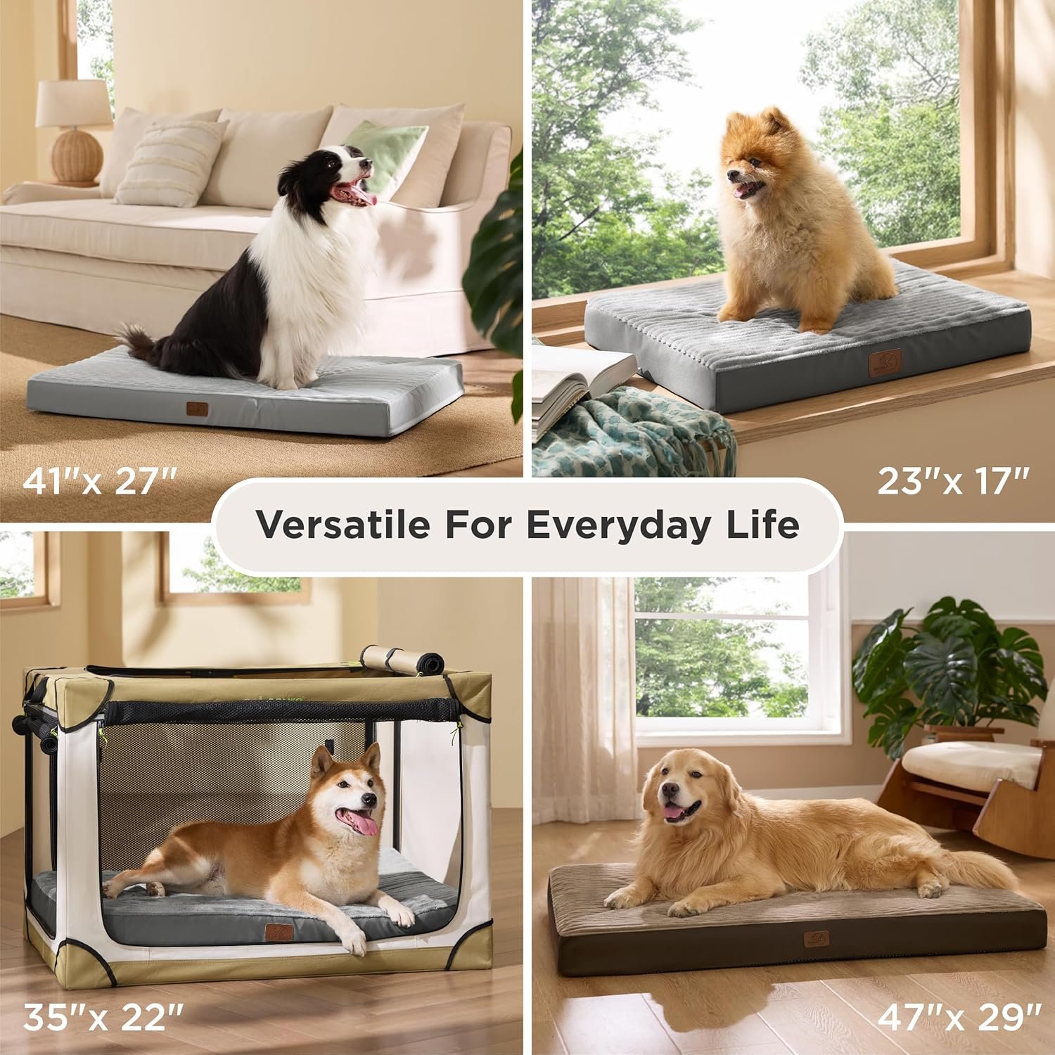 Bedsure Dog Beds Large Sized Dog- Orthopedic Pet Beds for Crate with Removable Machine Washable Cover, NOT Waterproof Egg Crate Foam Puppy Mat, Suitable for Pet Up to 50 lbs, 35x22x2.8, NOT Chewproof - Image 7