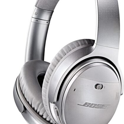 Bose QuietComfort 35 (Series I) Wireless Noise Cancelling Headphones - Silver (Renewed)