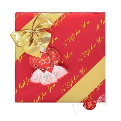 Lindt LINDOR Holiday Milk Chocolate Candy Truffles Wrapped Gift Box, Milk Chocolate with Smooth, Melting Truffle Center, 10.1 oz.