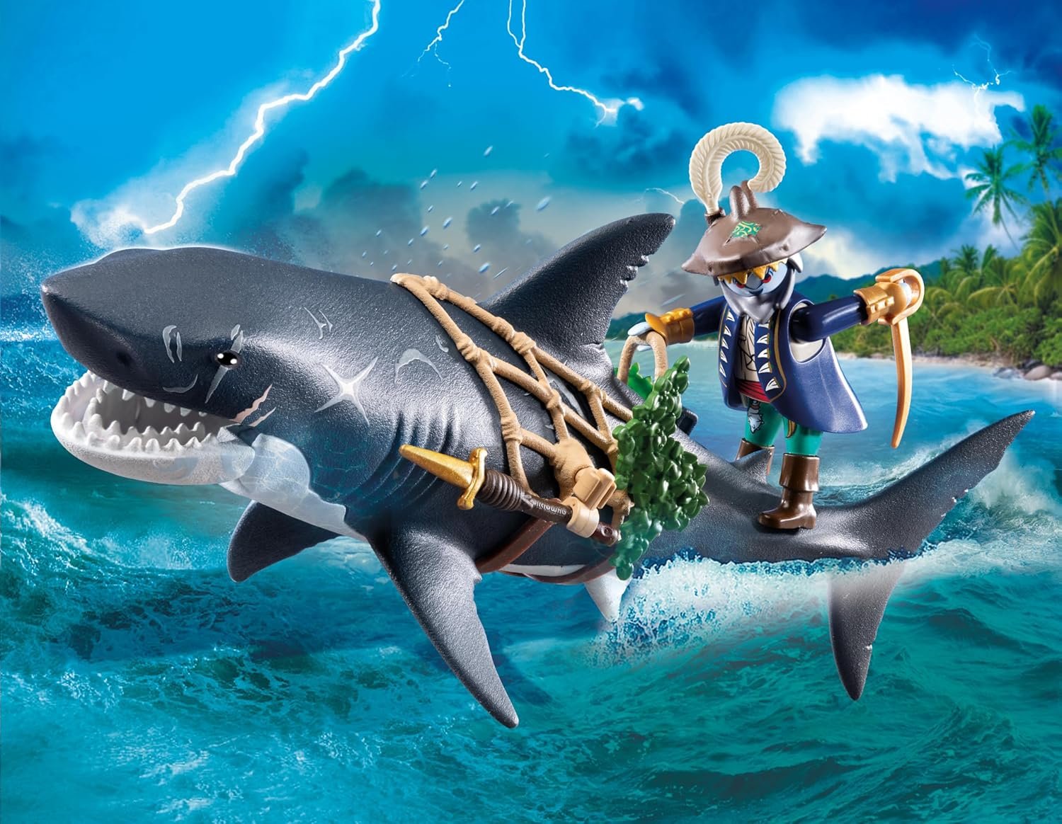 Playmobil Giant Shark with Pirate - Image 4
