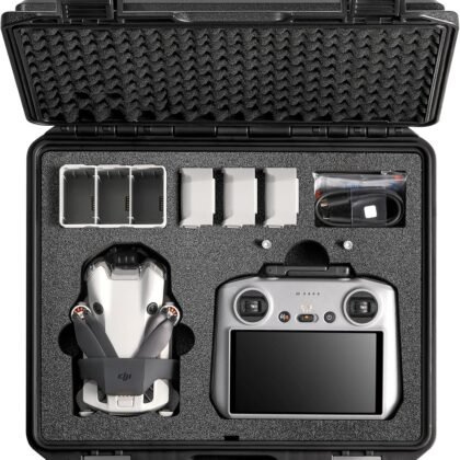 Waterproof Hard Case for DJI Mini 4 Pro Fly More Combo & Plus (RC 2/RC-N2) - IP67 Shockproof Drone Carrying Case, Travel Storage Box fits in Backpack for DJI Mini 4 Pro Accessories (Case Only)