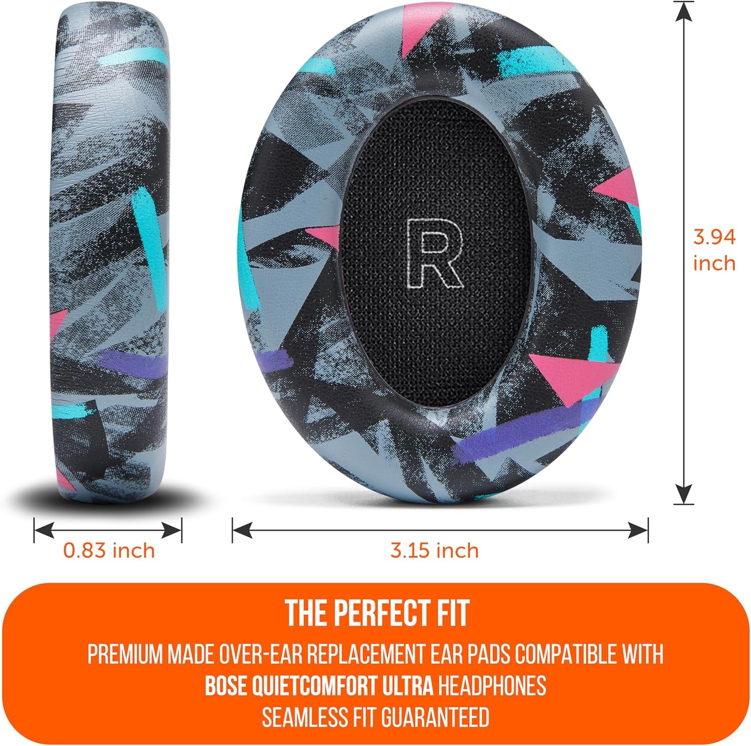 WC PadZ QC Ultra – Upgraded Replacement Earpads Compatible with Bose QuietComfort Ultra Gen 1 & Gen 2 by Wicked Cushions | Enhanced Comfort, Thickness & Durability | 90's Black - Image 5