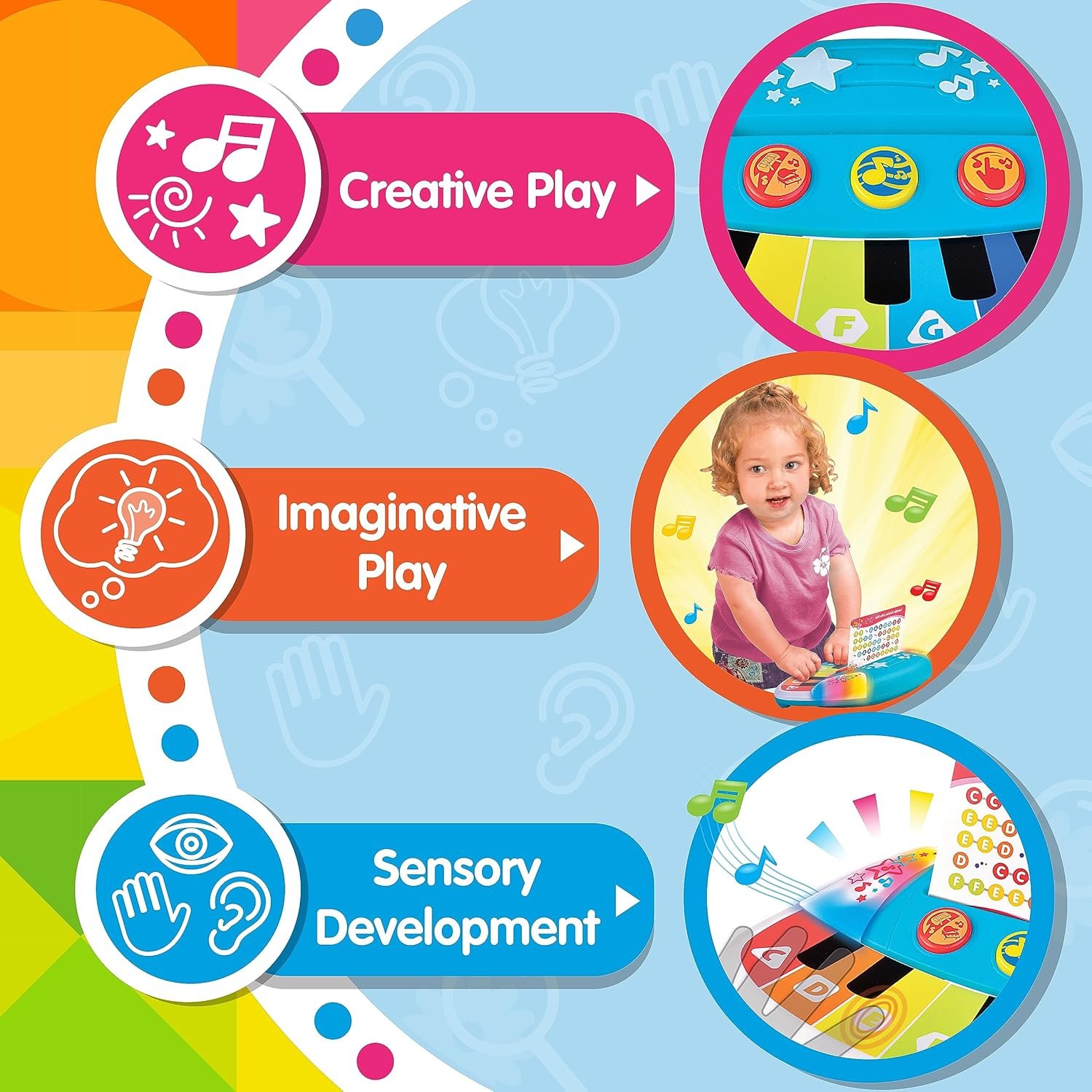 HAP-P-KID Magic Touch Baby Piano, Toddler Music Toy, Infant Touch Sensor Musical Instrument, Switch Between Xylophone, Kids Play Fun Gifts for 9 12 18 24 Month, 1 2 3 Year Old Boys Girls - Image 6