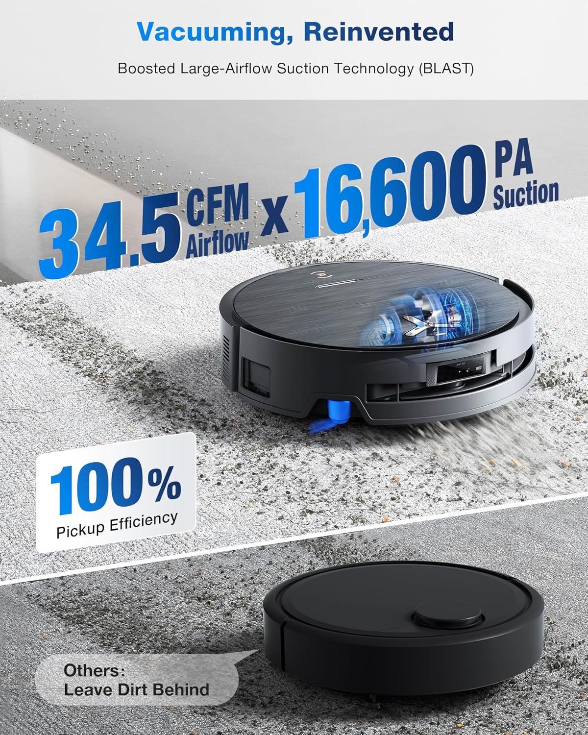 ECOVACS DEEBOT X9 PRO Omni Robot Vacuum and Mop, 16,600Pa Blast Suction, OZMO Roller Instant Self-Washing Mop, ZeroTangle 3.0, Triple Lift System, AI Navigation, Hands-Free Omni Station - Image 4