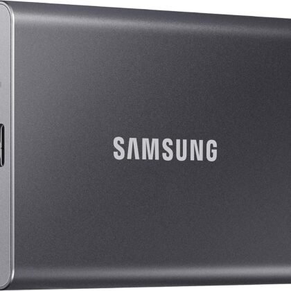 Samsung T7 Portable SSD, 1TB External Solid State Drive, Speeds Up to 1,050MB/s, USB 3.2 Gen 2, Reliable Storage for Gaming, Students, Professionals, MU-PC1T0T/AM, Gray