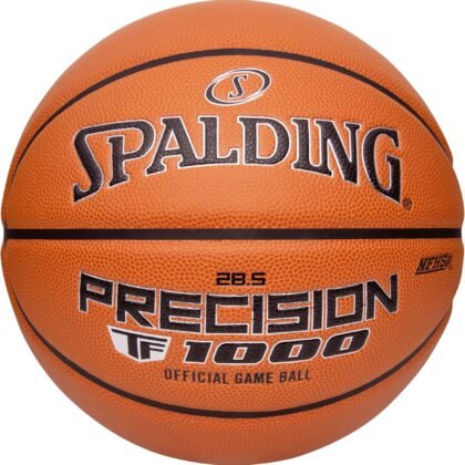 Spalding Precision TF-1000 Indoor Game Basketballs, Dry Grip Microfiber Composite Cushioned Cover, High School Approved