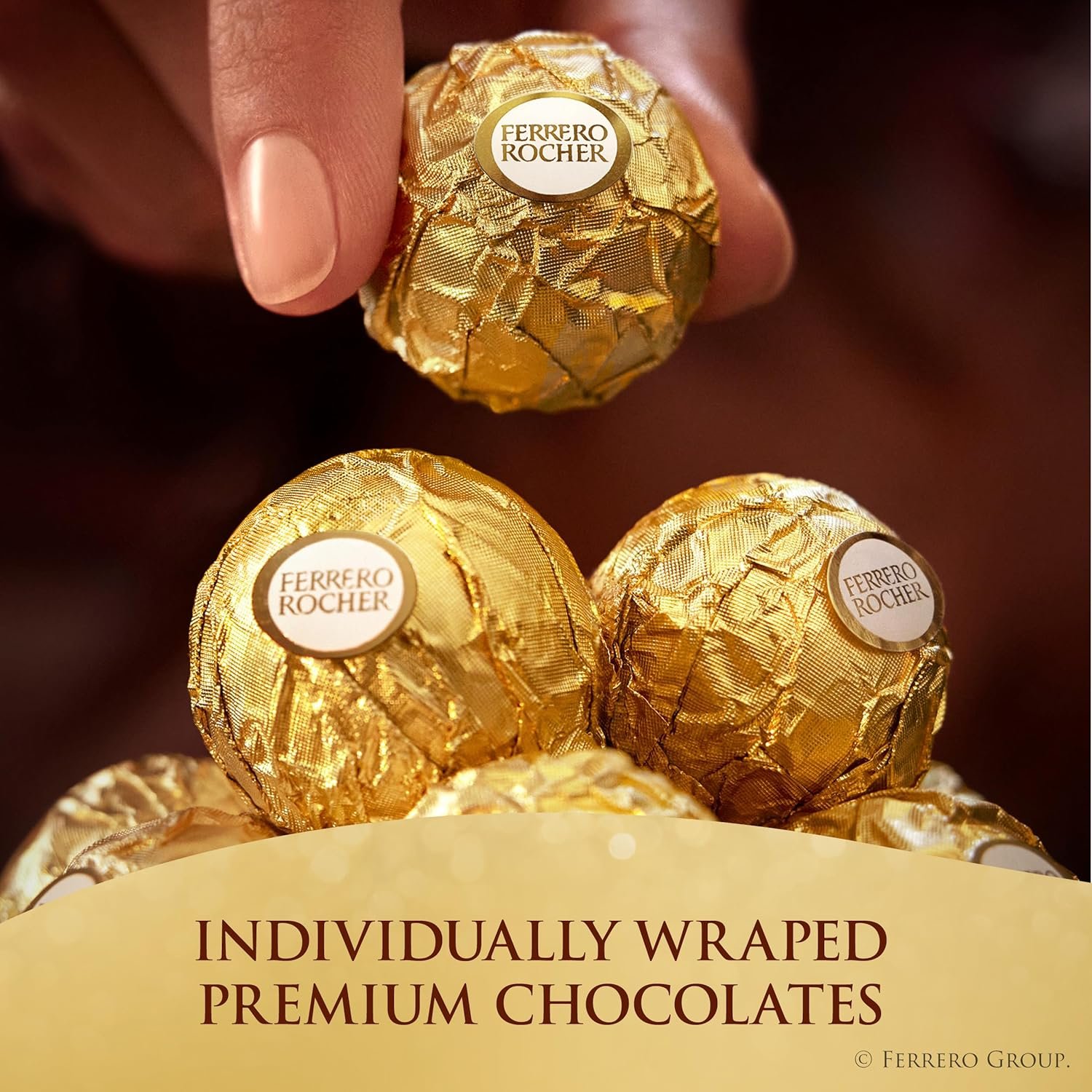 Ferrero Rocher Gourmet Hazelnut Milk Chocolate Valentine's Day Gift Box, 12 Individually Wrapped Chocolates for Gifting, 5.3 oz - Image 5