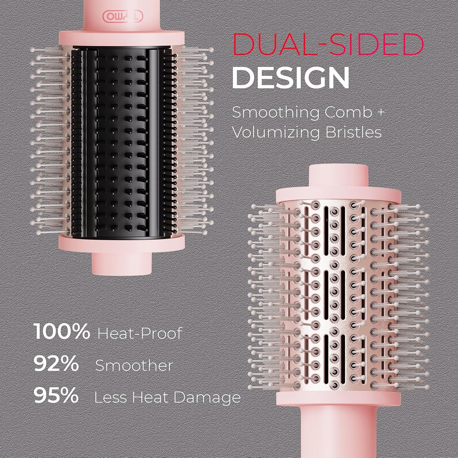 TYMO 2.0 Hair Dryer Brush Volumizer - Fast Drying Blow Dryer Brush and Smoothing Comb in One for Quick Easy Salon Blowout, Hot Air Styler Heated Round Brush Compact & Lightweight for Travel, 2.5” - Image 6