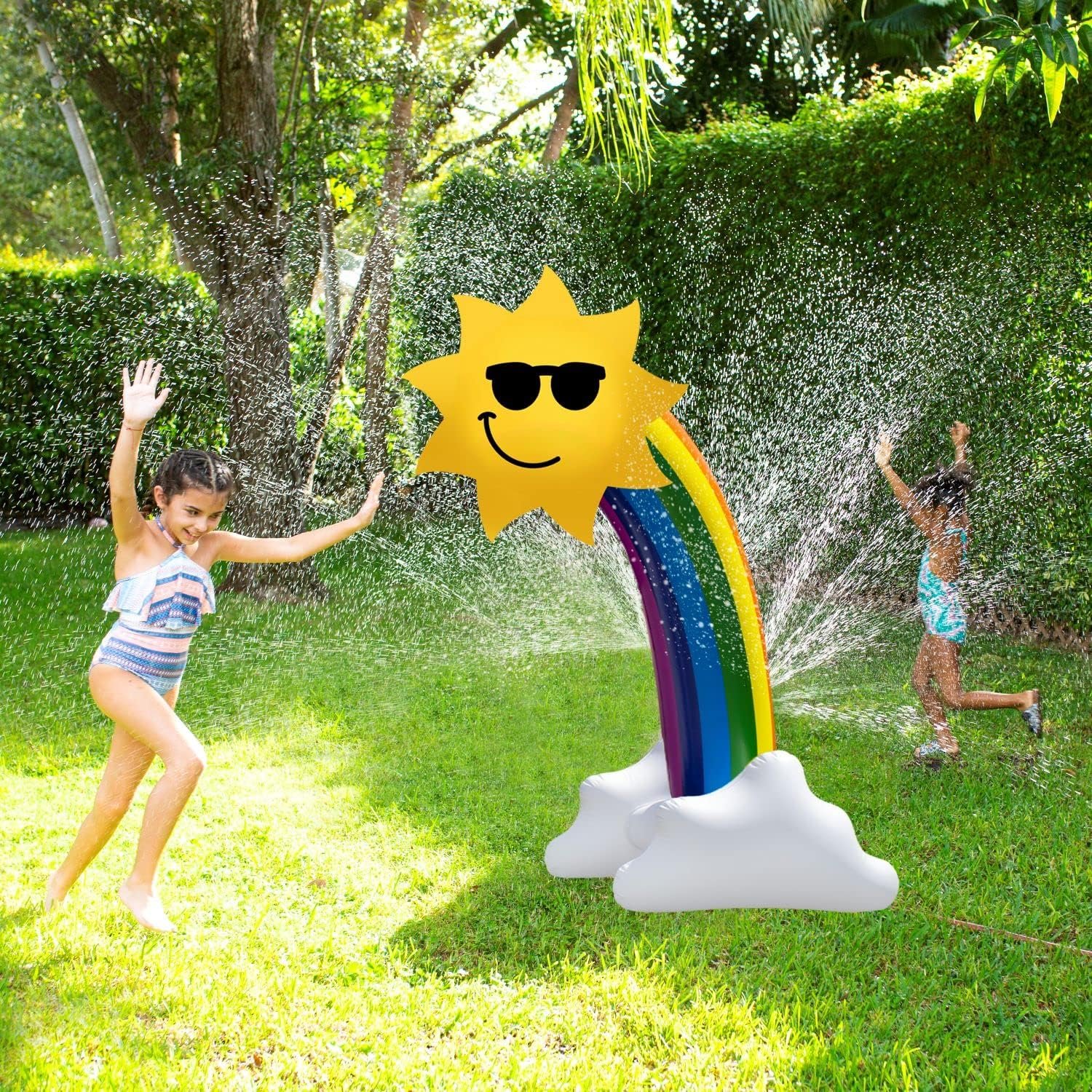 PoolCandy Inflatable Rainbow - Five Foot Tall Giant Sun Shower Sprinkler - Summer Fun All Ages. - Image 2