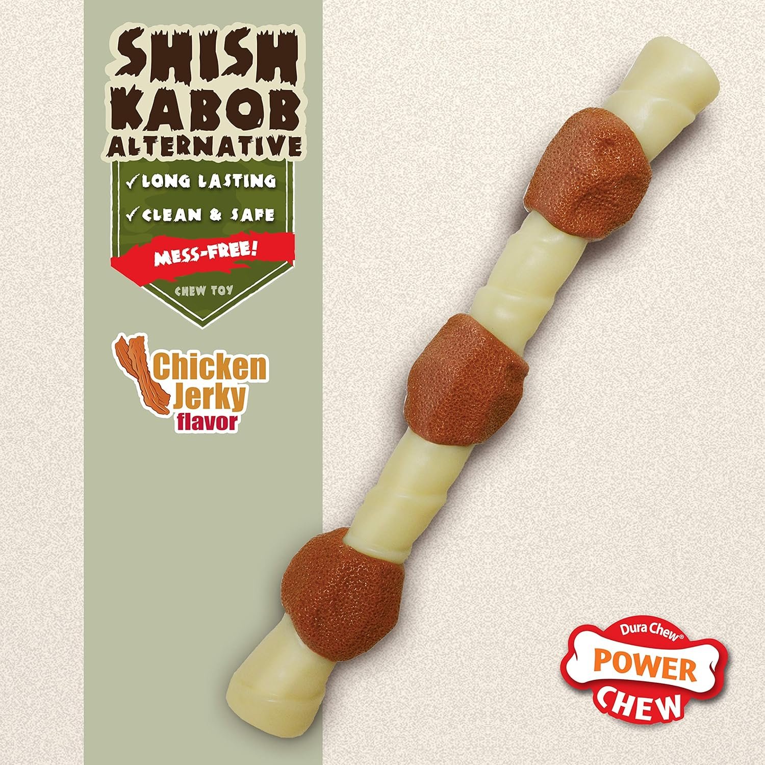 Nylabone Power Chew Shish Kabob Rawhide Alternative Nylon Chew Toy for Dogs, Dog Toys for Aggressive Chewers, Chicken, Large/Giant (1 Count) - Image 3