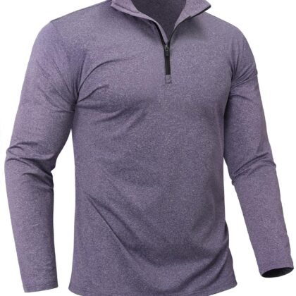 Boladeci Men's Quarter Zip Pullover Premium Fleece Lined Heather Long Sleeve Golf Shirts Midweight 1/4 Half Zip Sweatshirts