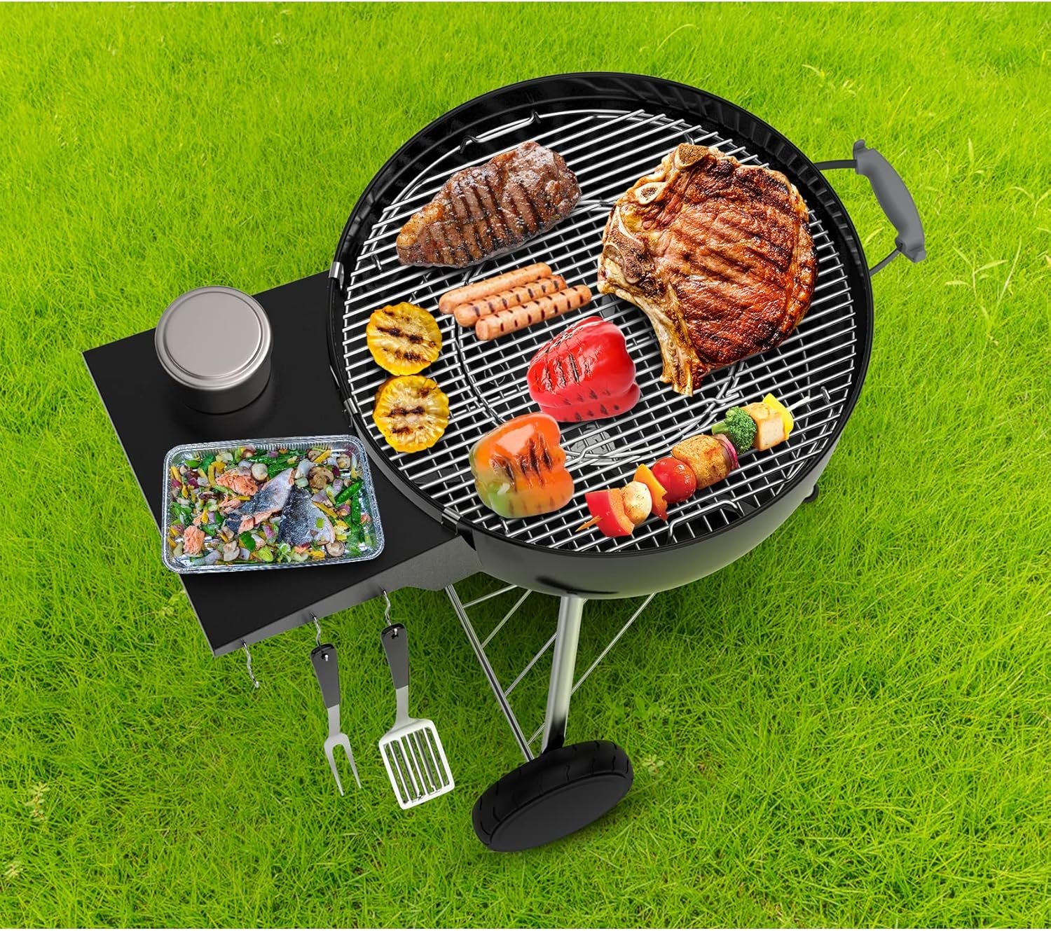 Stanbroil Grill Side Table for 22 Inch Weber Master-Touch & Original Kettle & Original Kettle Premium Charcoal Grills - Image 7