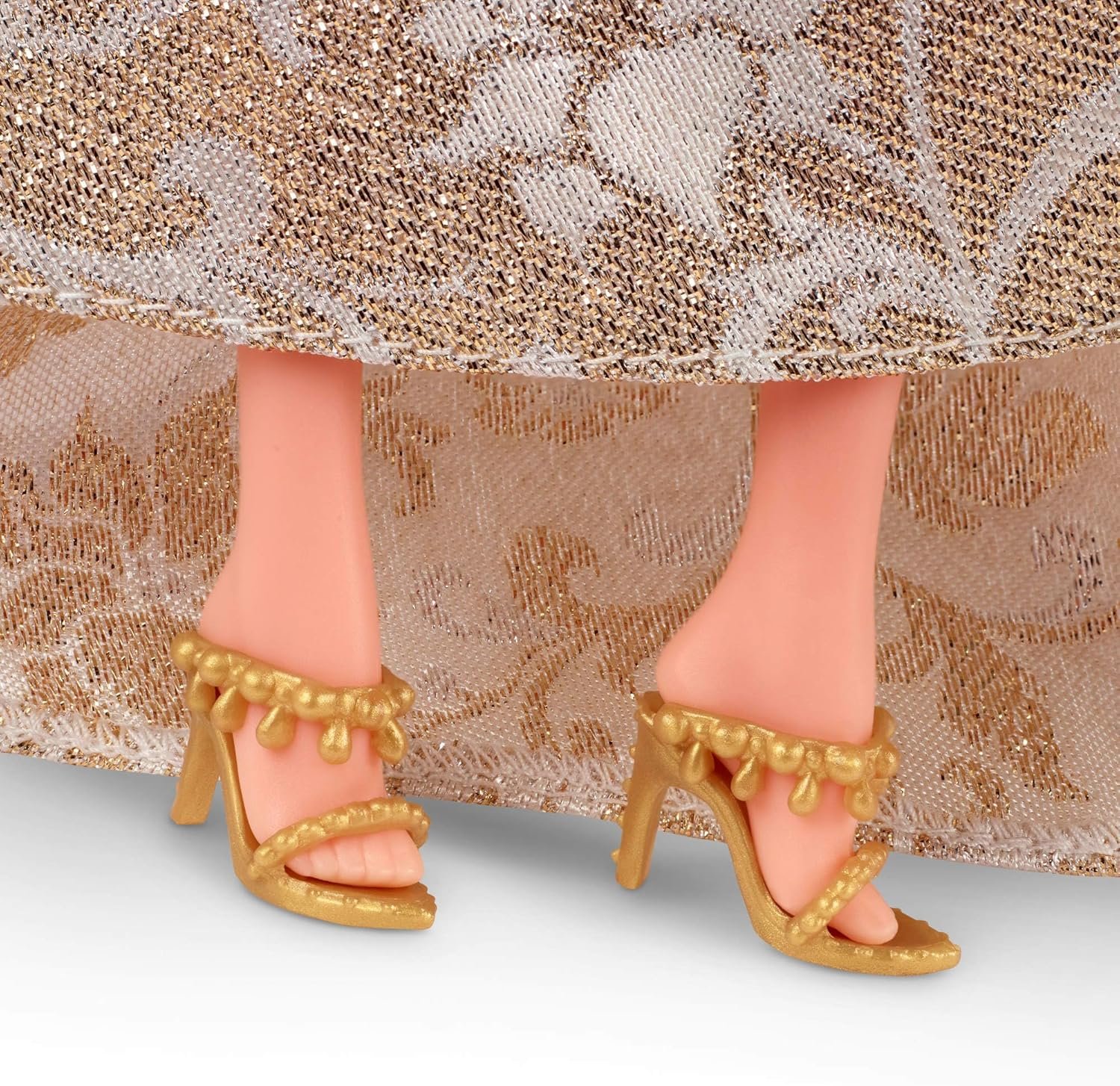 Barbie Signature 2025 Holiday Blonde Fashion Doll Wearing Silver & Gold Gown, Seasonal Collector in Displayable Packaging & Stand - Image 5