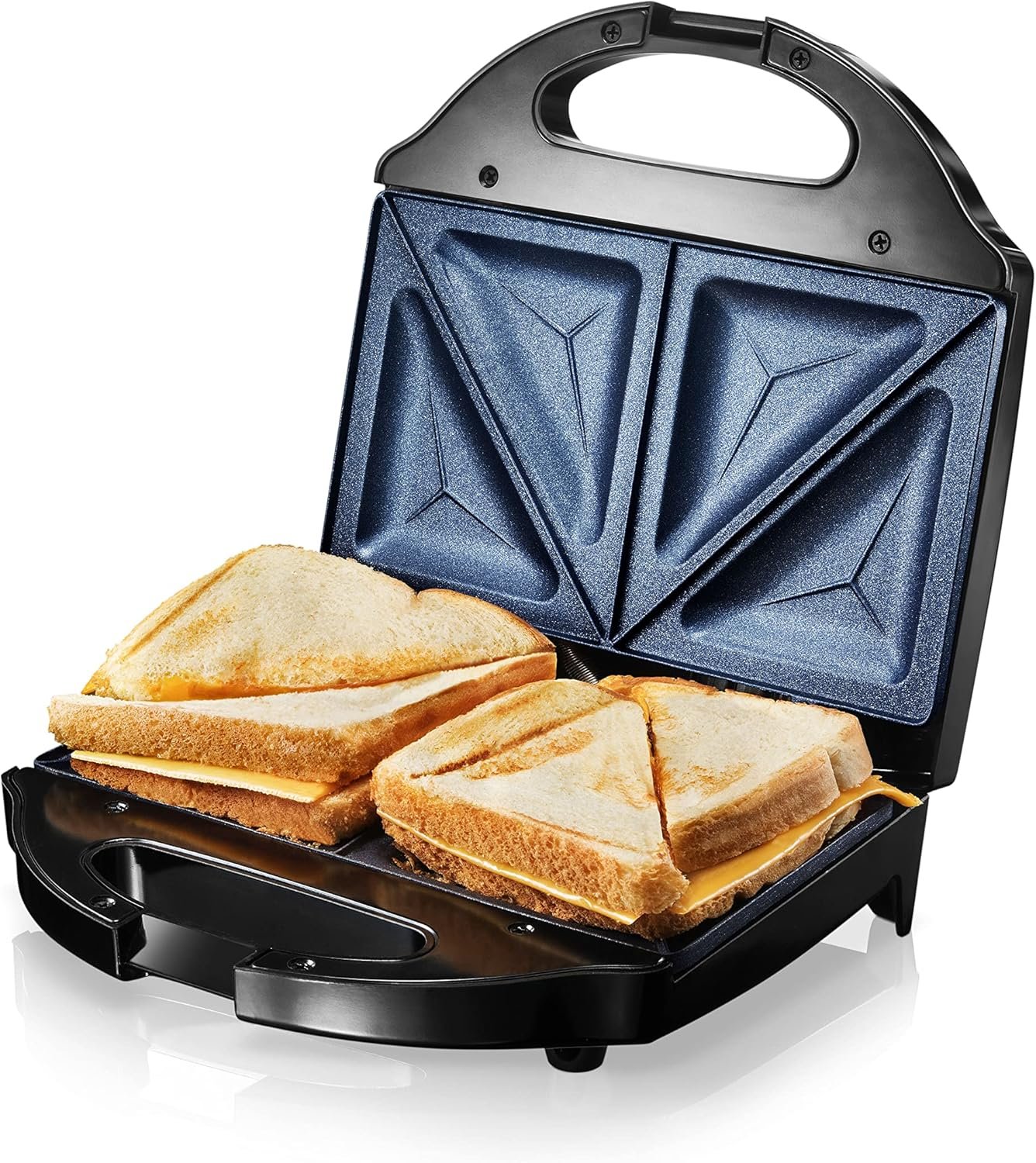 Granitestone Sandwich Maker, Toaster & Electric Panini Grill with Ultra Nonstick Mineral Surface - Makes 2 Sandwiches in Minutes with Virtually No Clean Up, with Easy Cut Edges and Indicator Lights