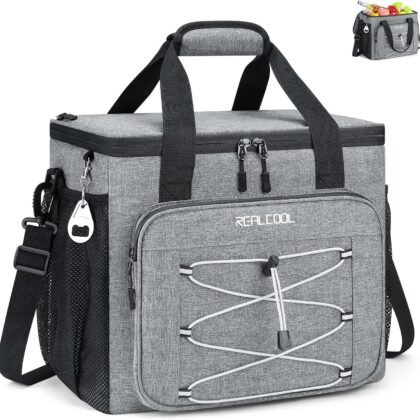 RealCool Soft Cooler Bag 35/45Can, Collapsible Cooler Insulated Leak Proof, Large Lunch Box for Men Women, Soft-Sided Cooler for Picnic, Grocery, Beach, Camping, Travel