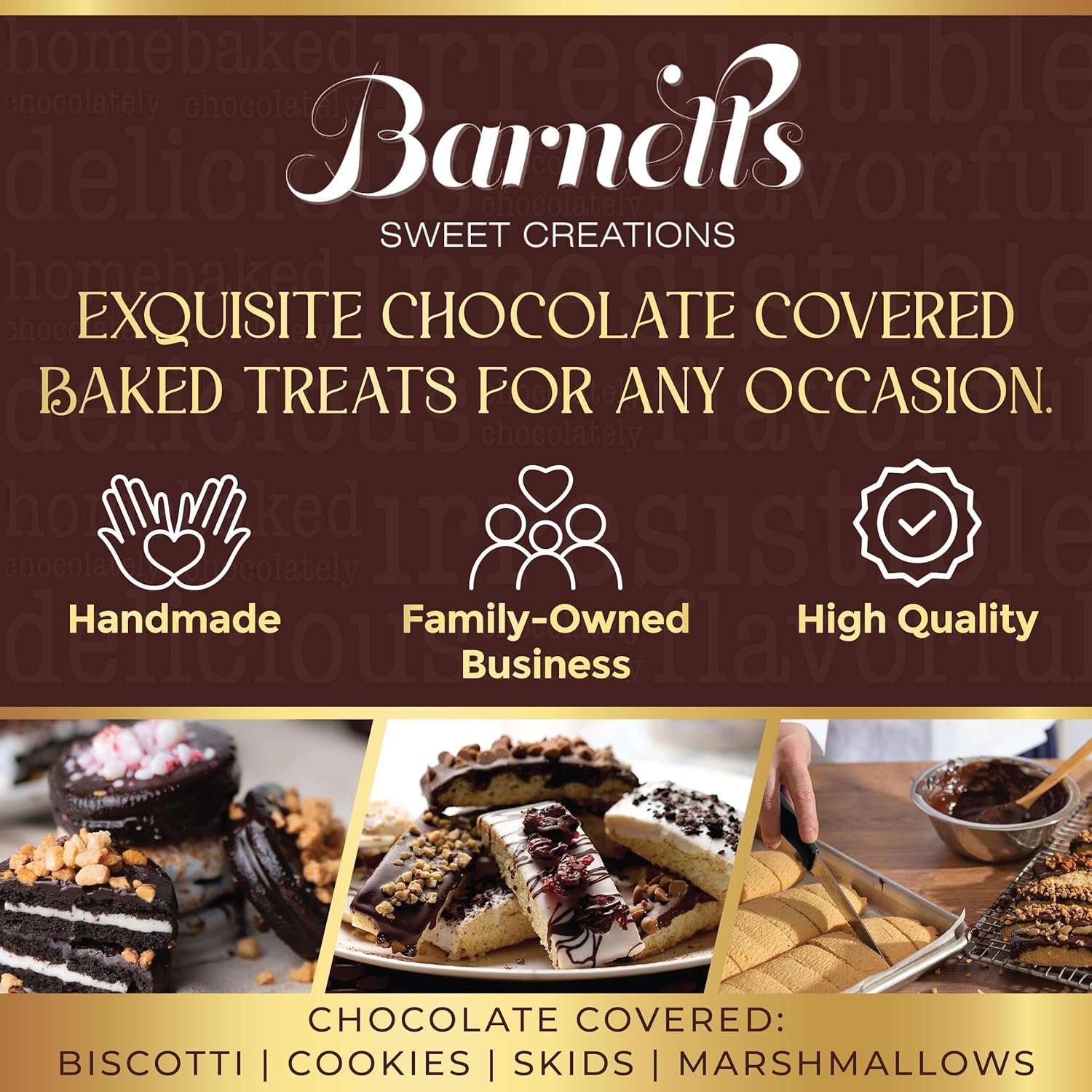 Barnetts Valentines Day 5 Chocolate Biscotti Gift Basket, Gourmet Cookie Baskets Valentine Girlfriend, Prime Food Gift Delivery for Men, Women, Him, Her Candy Box - Image 8