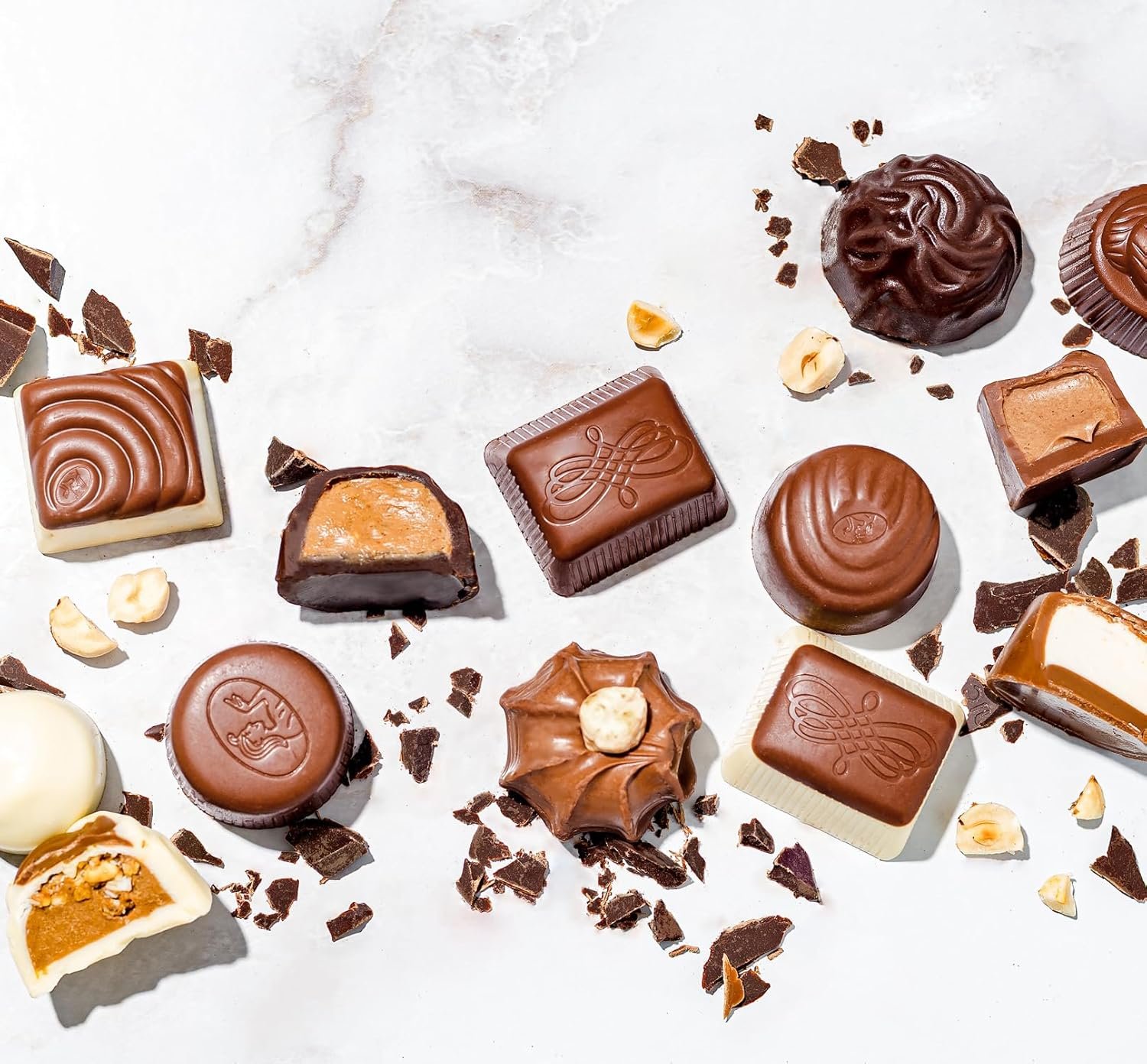 Valentines Day Chocolate Gift Basket, Candy Food Snack Gifts Bow Tin Box, Present for Her, Women, Valentine, Wife, Girlfriend, Assorted Gourmet Belgian Truffles- Pink- Bonnie & Pop - Image 5