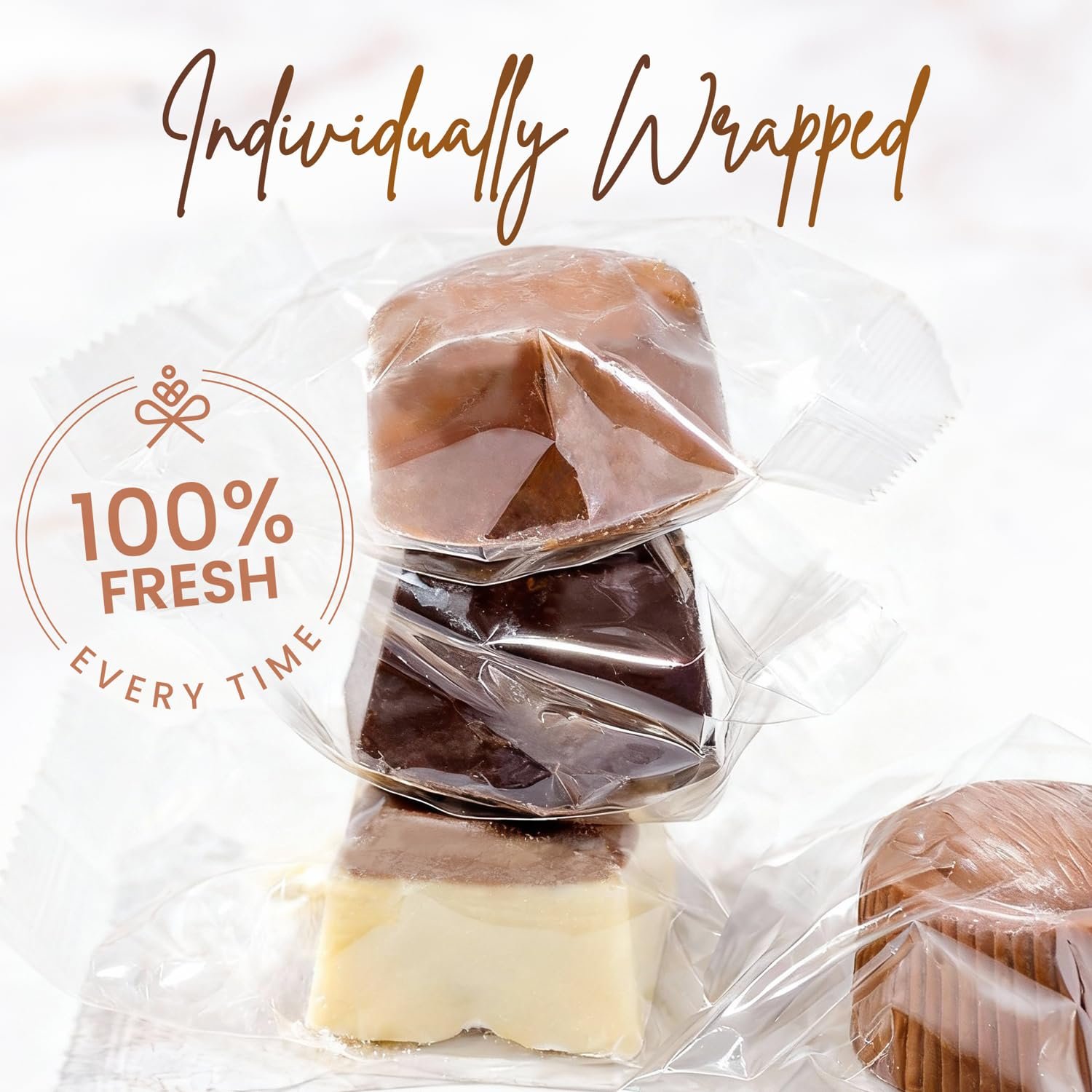 Valentines Day Chocolate Gift Basket, Candy Food Snack Gifts Bow Tin Box, Present for Her, Women, Valentine, Wife, Girlfriend, Assorted Gourmet Belgian Truffles- Pink- Bonnie & Pop - Image 6