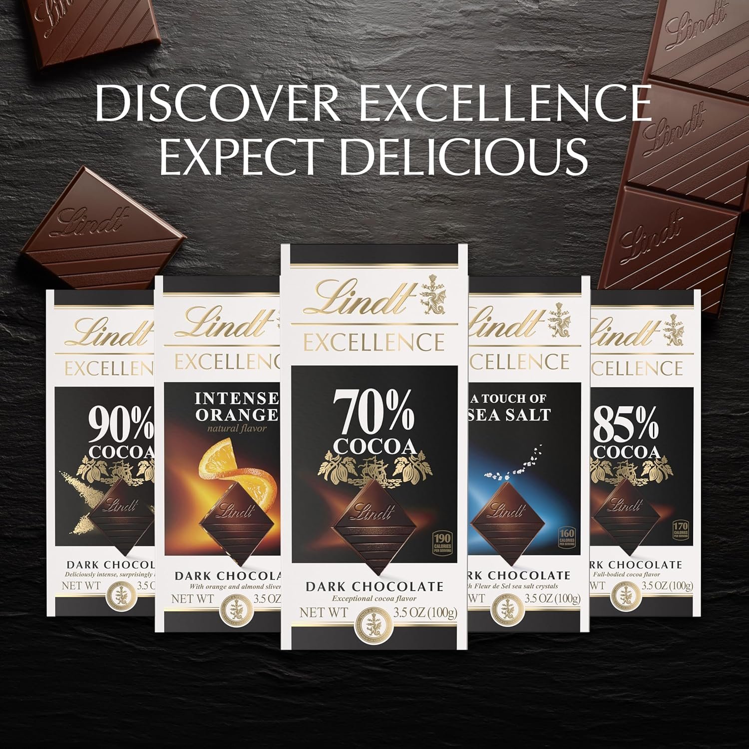 Lindt EXCELLENCE 70% Cocoa Dark Chocolate Bar, Dark Chocolate Candy, 3.5 oz. (12 Pack) - Image 8