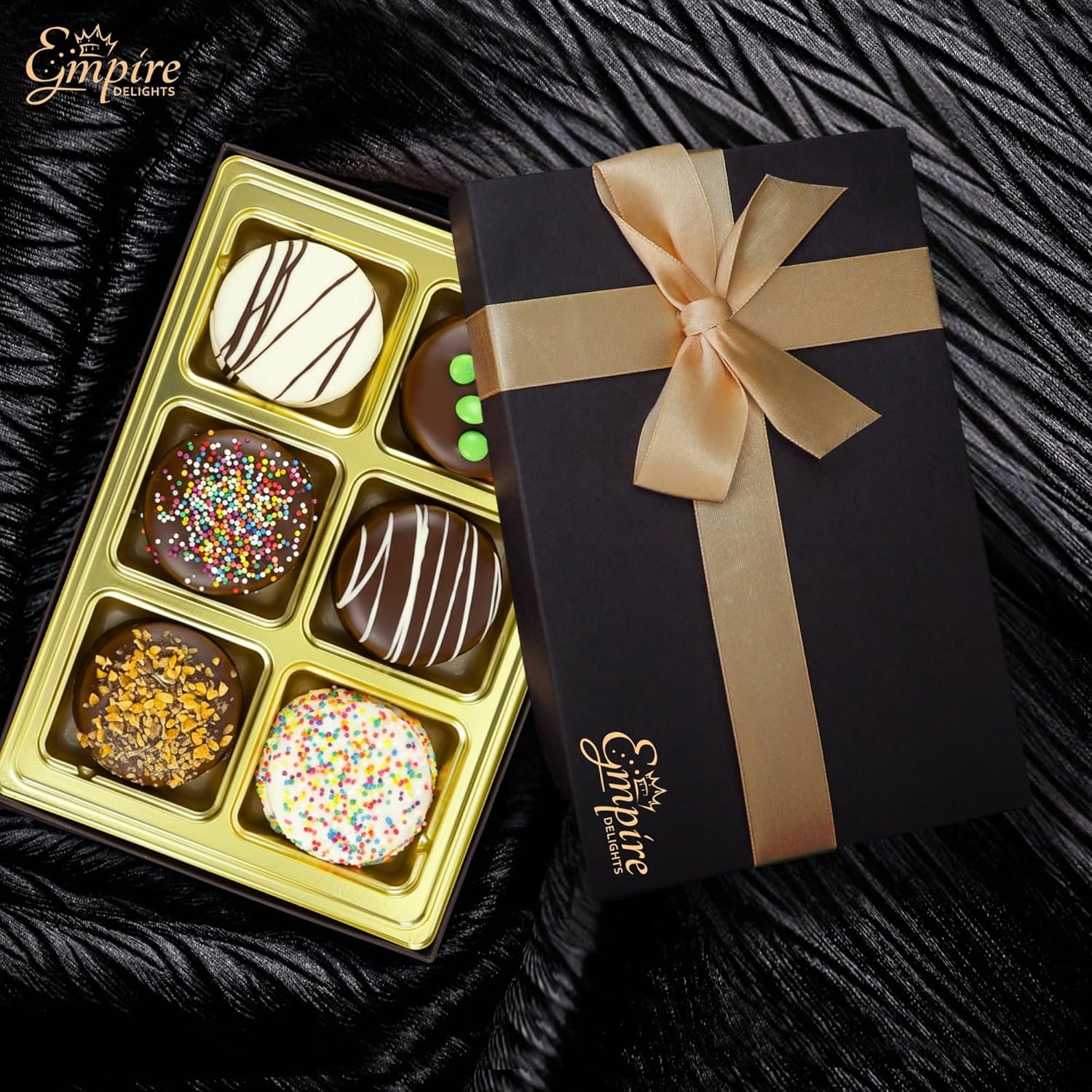 Gourmet Cookies Gift Basket - Delicious Chocolate Gift Basket Great for Birthday Treats for Women and Men - Fancy Chocolate Covered Cookies for Gifting, 6 Count - Image 2