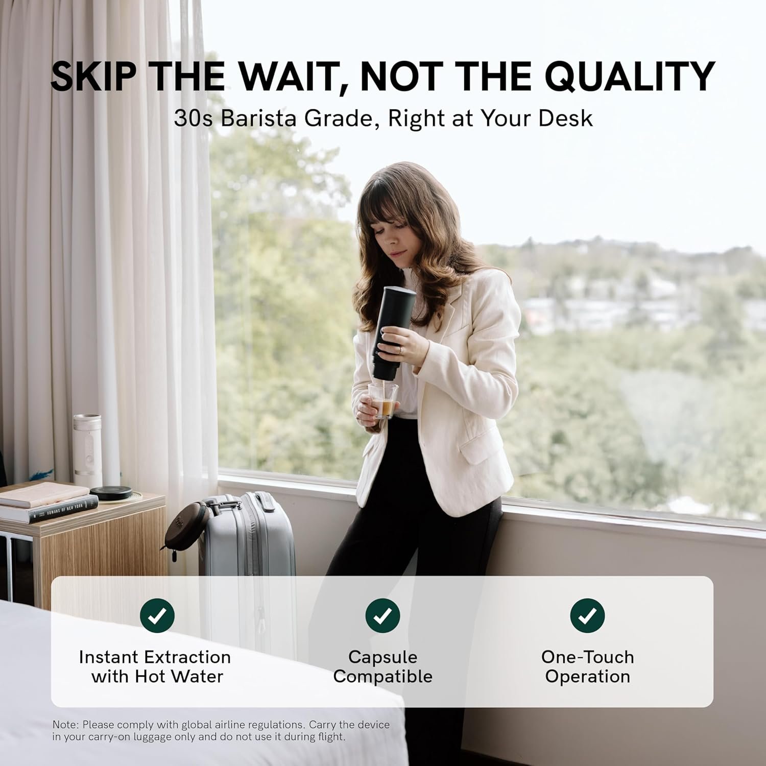 OutIn Nano Portable Electric Espresso Machine, Travel Coffee Maker for Camping, Car Coffee Maker Self-Heating with USB-C, With Ground Coffee & NS Capsule for RV, Hiking, Office - Image 4