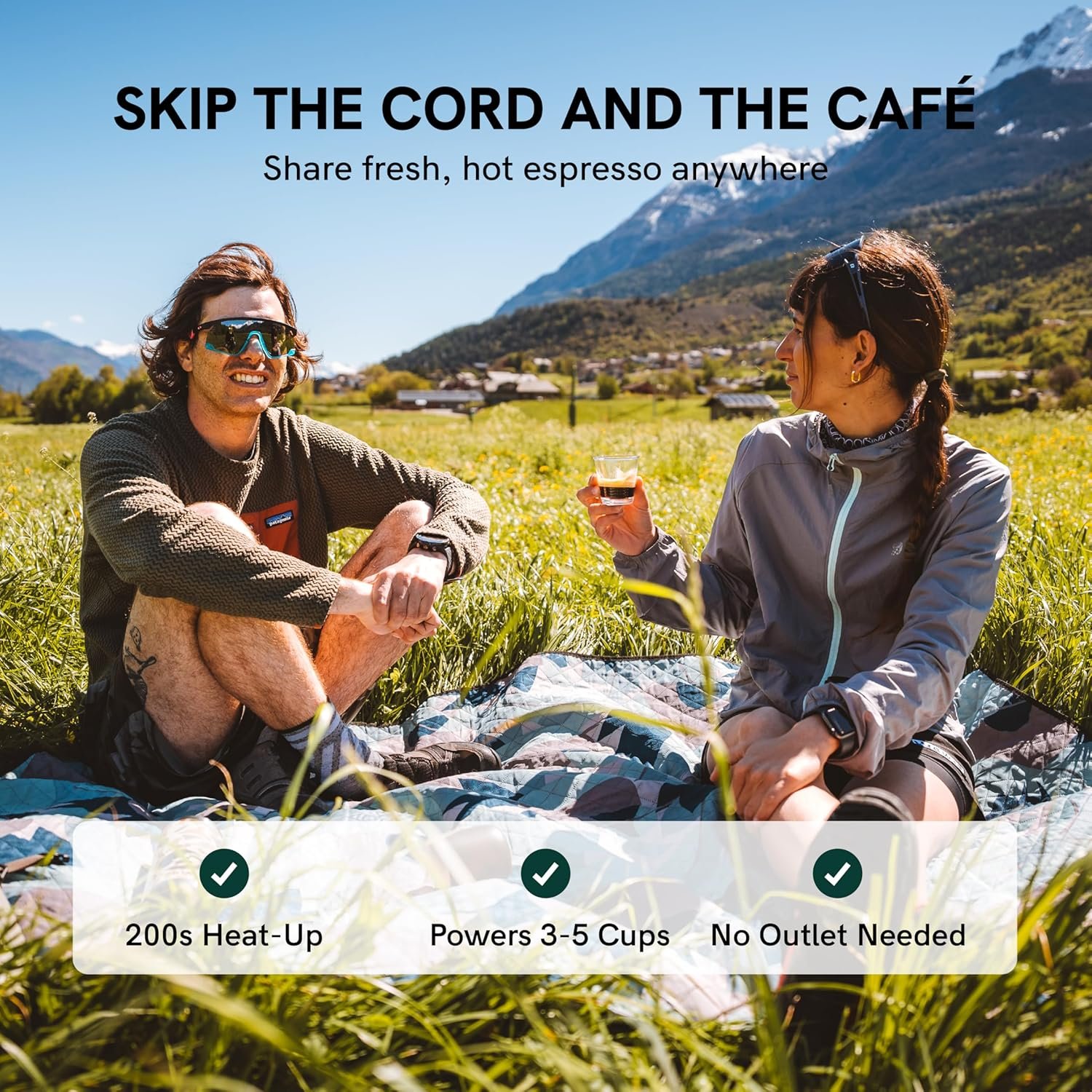 OutIn Nano Portable Electric Espresso Machine, Travel Coffee Maker for Camping, Car Coffee Maker Self-Heating with USB-C, With Ground Coffee & NS Capsule for RV, Hiking, Office - Image 5