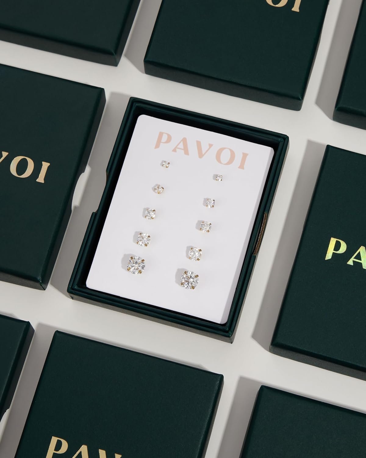 PAVOI 14K Gold Plated 925 Sterling Silver Stud Earrings for Women - Dainty Geometrical Bar Triangle Heart Earrings - Valentines Day Trendy Jewelry - Image 5