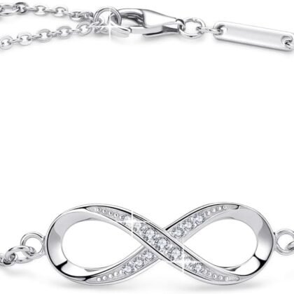 Sterling Silver Infinity Bracelets for Women Silver Bracelet for Women Infinity Bracelet Christmas Bracelets Women Gifts for Wife Mom Daughter